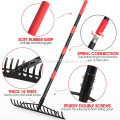 Durable Design Heavy Duty Garden Bow Rake Excavator Rake Bucket with Stainless Steel Handle Power Rake Jump Starter